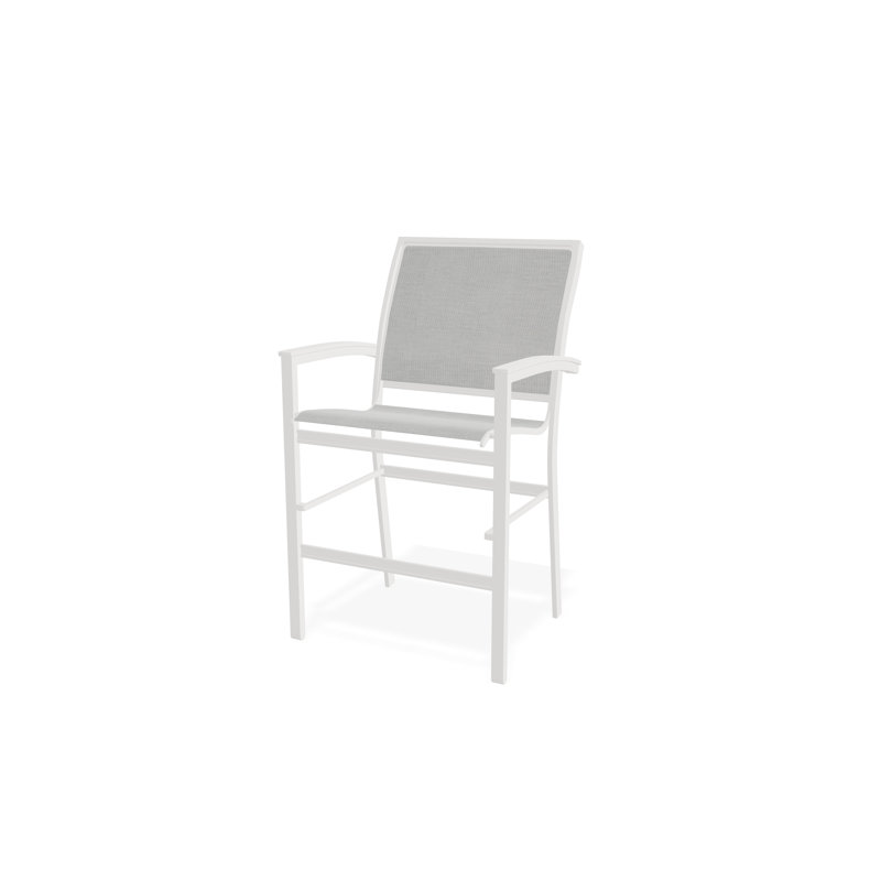 Bazza Aluminum Outdoor 26'' Counter Stool, Alloy Sunbrella®, Snow