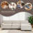 113" Modern 3+1 L-Shaped Corduroy Fabric Sofa,Modular Sectional Cloud Couch W/Ottoman,35D High-Resilience Sponge&Double-Layer Thick Cushion,Cup Holders,Storage Bags,Couches For Living Room,Apartment-1585528548