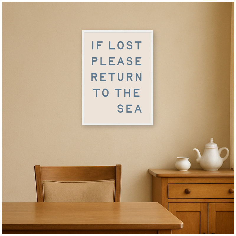 "Si perdu, veuillez retourner à la mer" par Megan Ryan, reproduction d'art sur toile encadrée