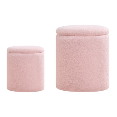 Ensemble de 2 repose-pieds ronds avec rangement