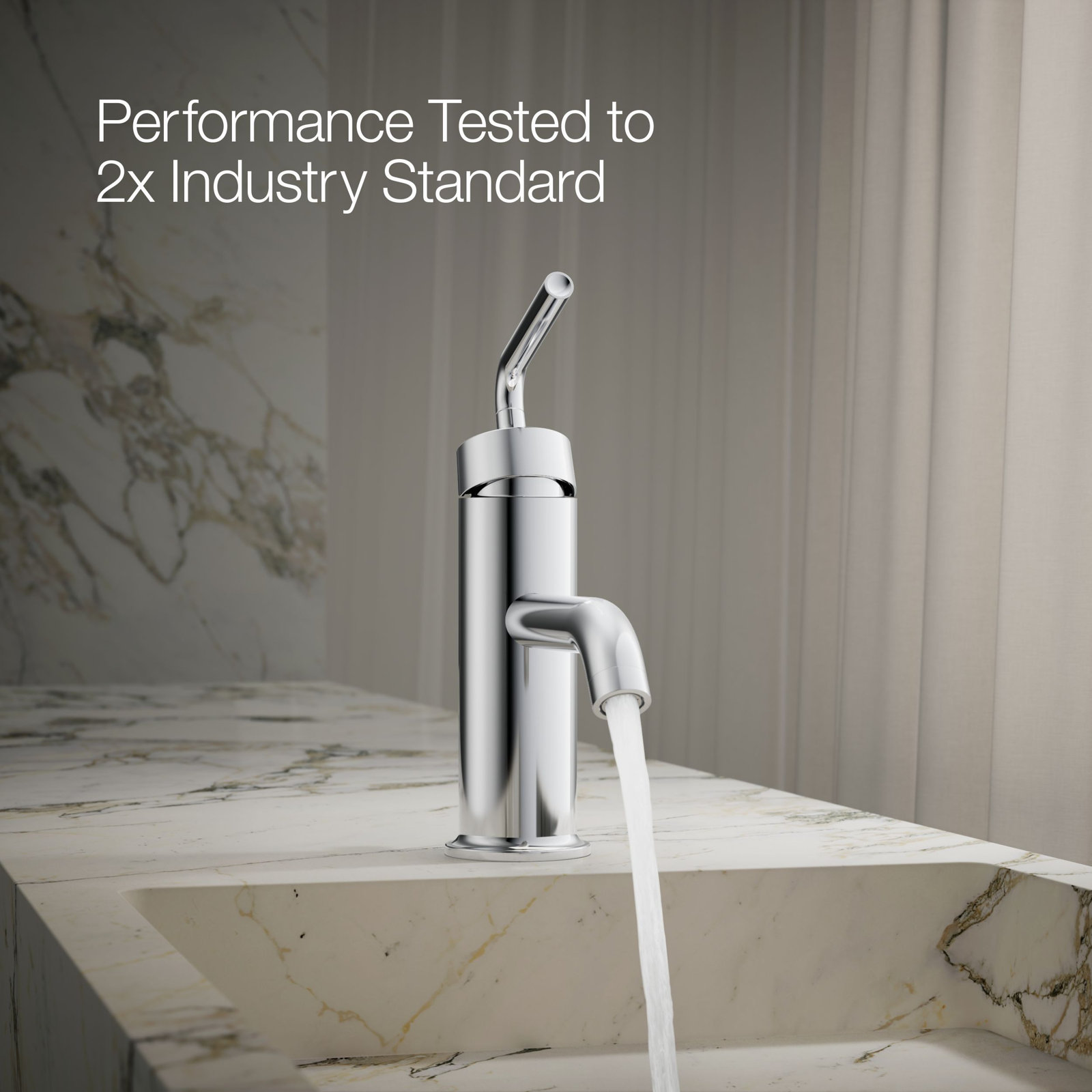 Purist Single-Hole Bathroom Faucet with Drain, Polished Chrome