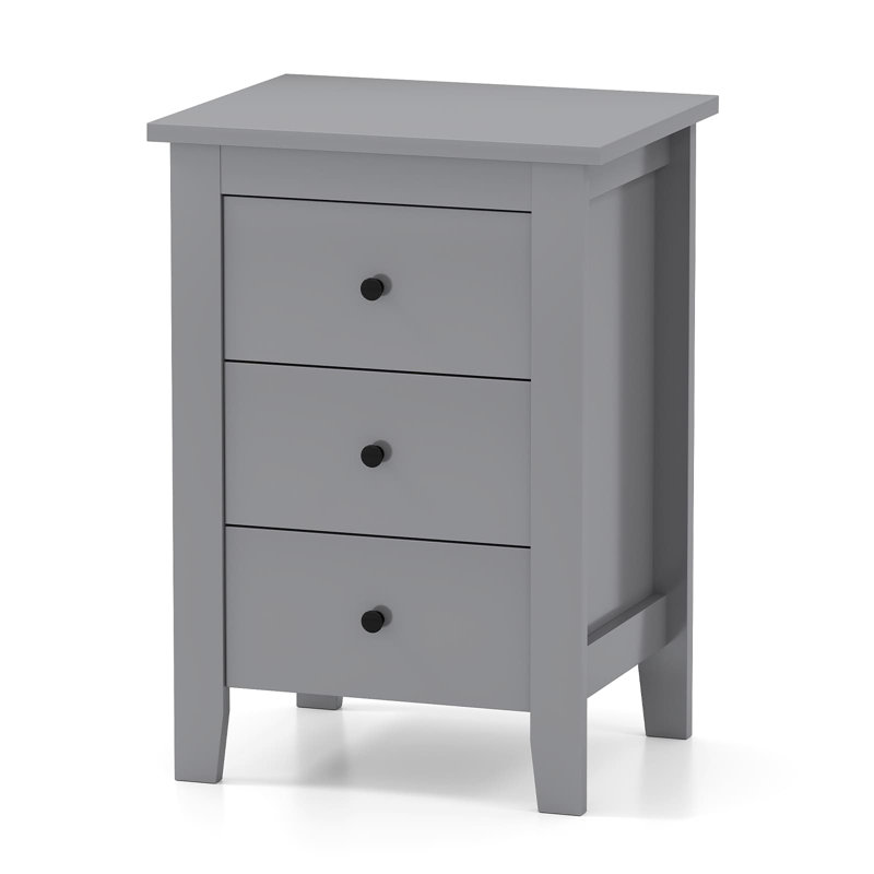 46cm W Particle Board Bedside Table, Gray