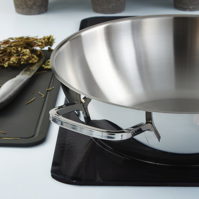 Helix Recycled Stainless Steel 12" Wok Pan with Satin Finish