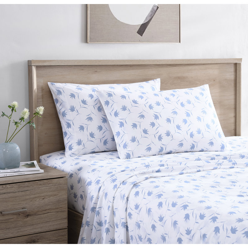 Ensemble de draps en percale 100% coton 200 fils Stone Cottage, Ensemble de draps pour lit double + un drap-housse