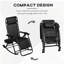 Chaises berçantes d'extérieur 2 pièces Outsunny, chaise berçante inclinable et inclinable pliable avec coussin, porte-gobelet et téléphone, pieds combinés, noir-1517199367