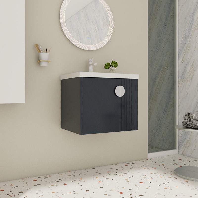 Ensemble de meuble-lavabo simple 23,8 po Negeen, Gris