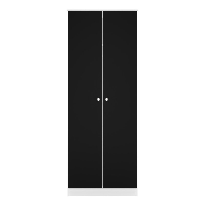 Borth Manufactured Wood Wardrobe, Black Matt/White