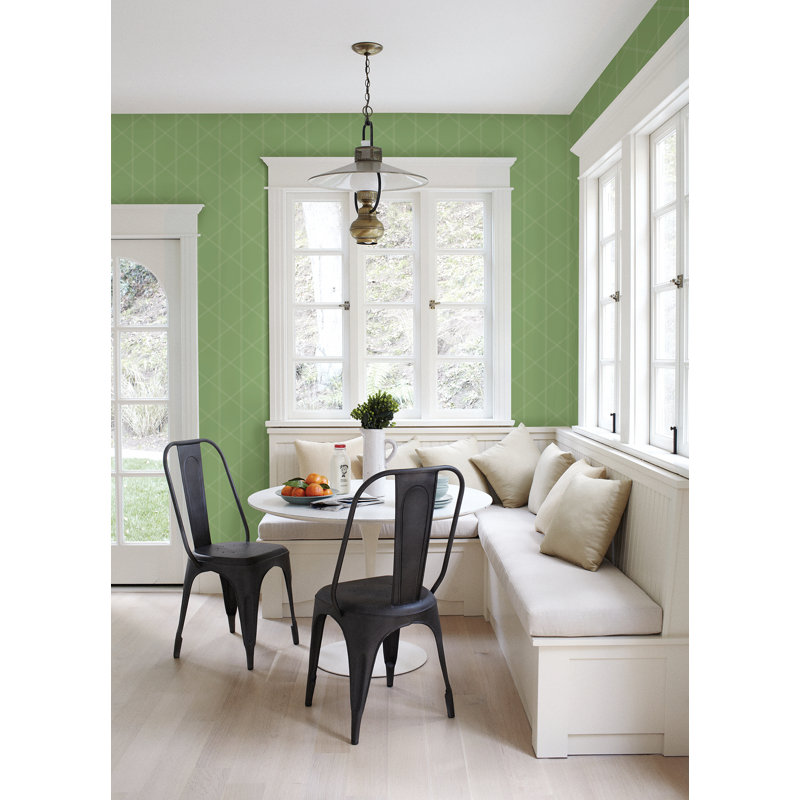 Geometric Wallpaper Double Roll, Light Green