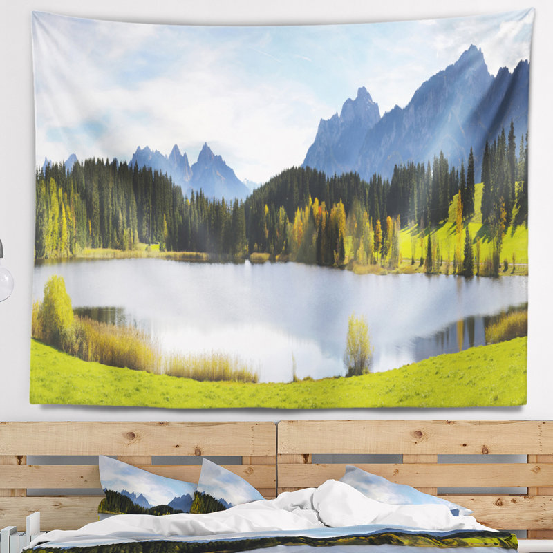 Paysage panoramique de la photographie en bavière tapisserie, H 32 po x l 39 po