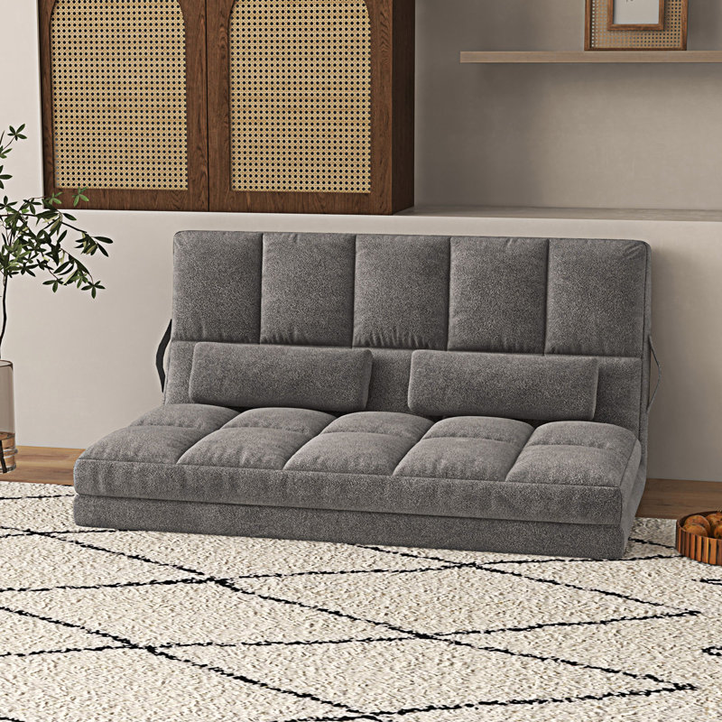 Fauteuil convertible, Gris foncé, H 23,5 po x l 51,25 po x P 28,75 po