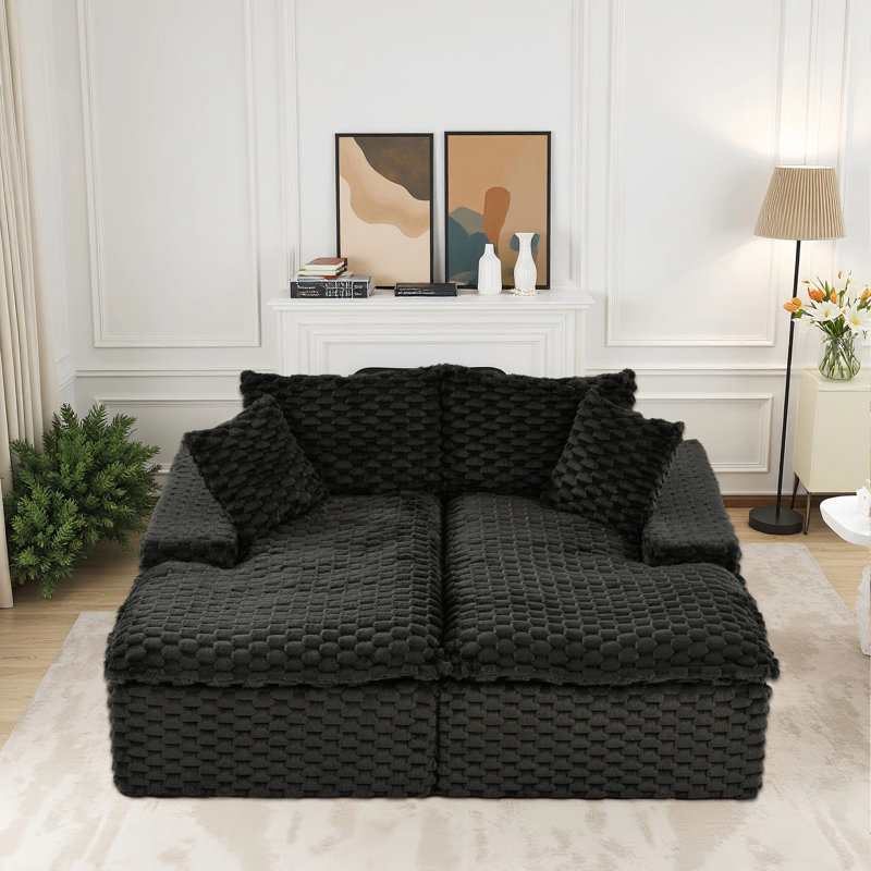 Canapé inclinable en mousse 71,65 po, Noir