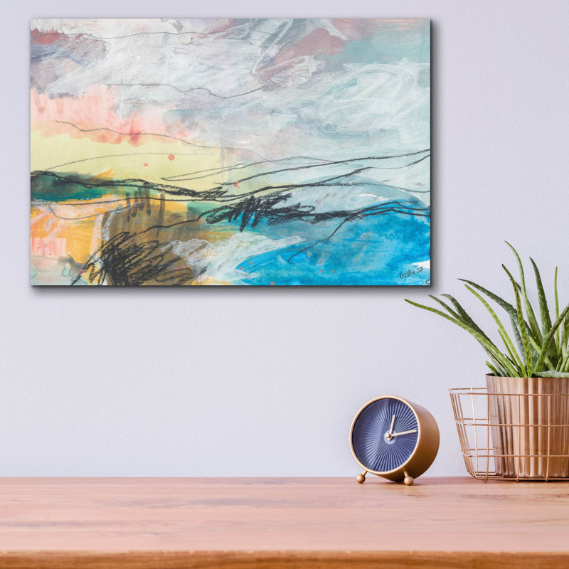 «All The Night Tide» par Jan Weiss, art mural en verre acrylique, H 12 po x l 16 po x P 0,13 po