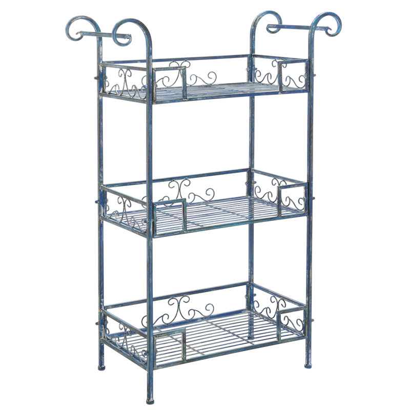 Noreen Outdoor 3 Tier Shelf, Blue