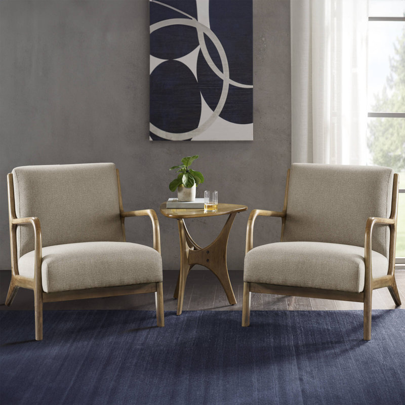 Fauteuil rembourré Novak, Mélange de polyester taupe