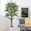 Faux arbre artificiel primrue avec tronc de bois naturel 1008 feuilles