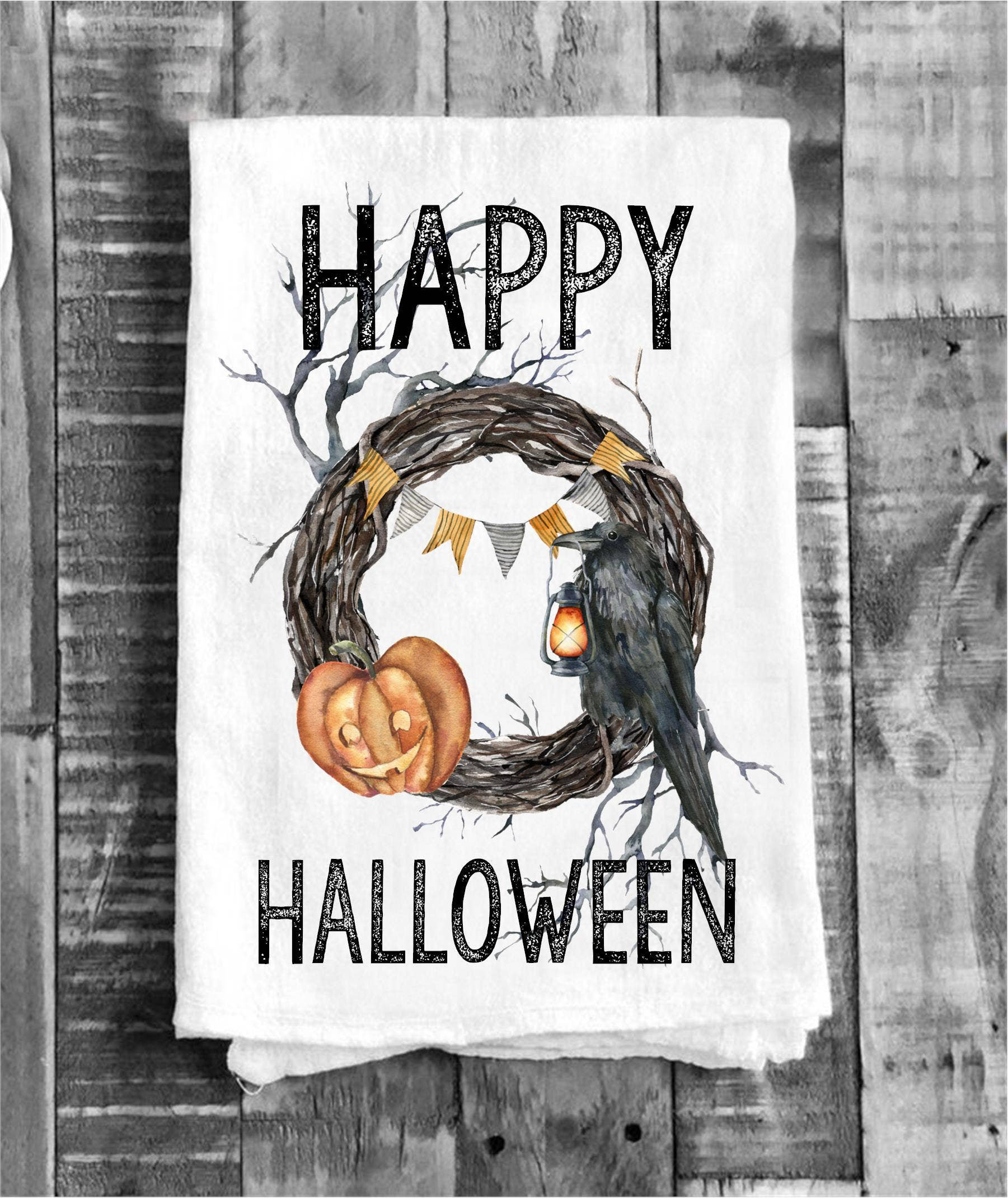 The Holiday Aisle® Home Haunted Happy Halloween Cotton Tea Towels Kitchen