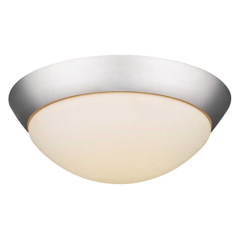 Boisvert Glass Flush Mount, Satin Nickel, 14W LED