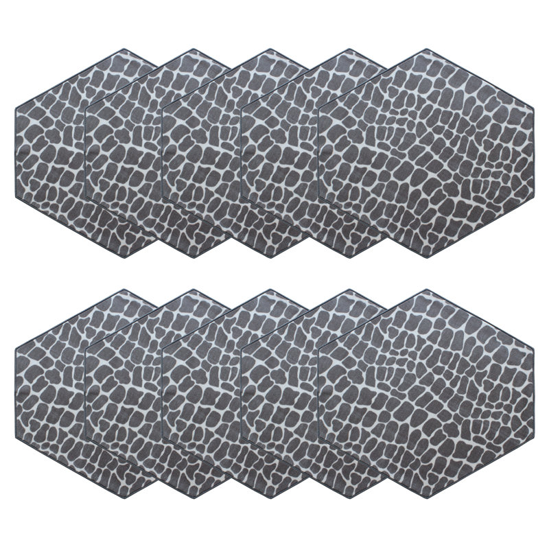 Ensemble de tapis en nylon touffeté à motif machine Ellory, Hexagone 2 pi