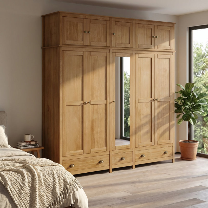 Armoire 86,7 po avec tablettes réglables Topazio, Naturel
