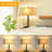 Set Of 2 Bedside Touch Control Table Lamp With USB A+C Charging Ports & AC Outlet, 3-Way Dimmable Nightstand Lamp With Fabric Shade For Bedroom Living Room, 2700K LED Bulbs Included