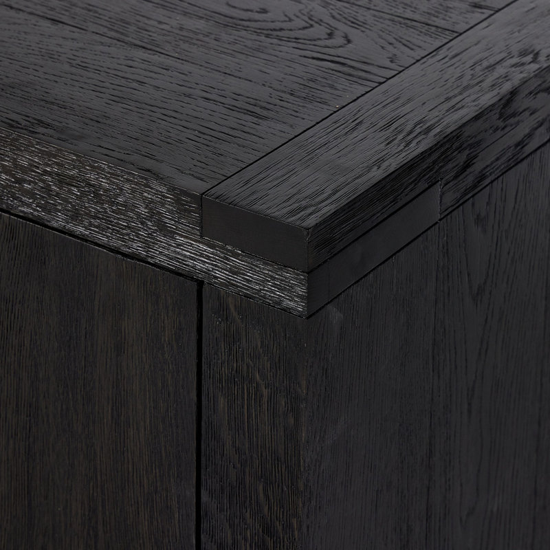 WARBY 94'' W Solid Wood Sideboard, Worn Black Oak