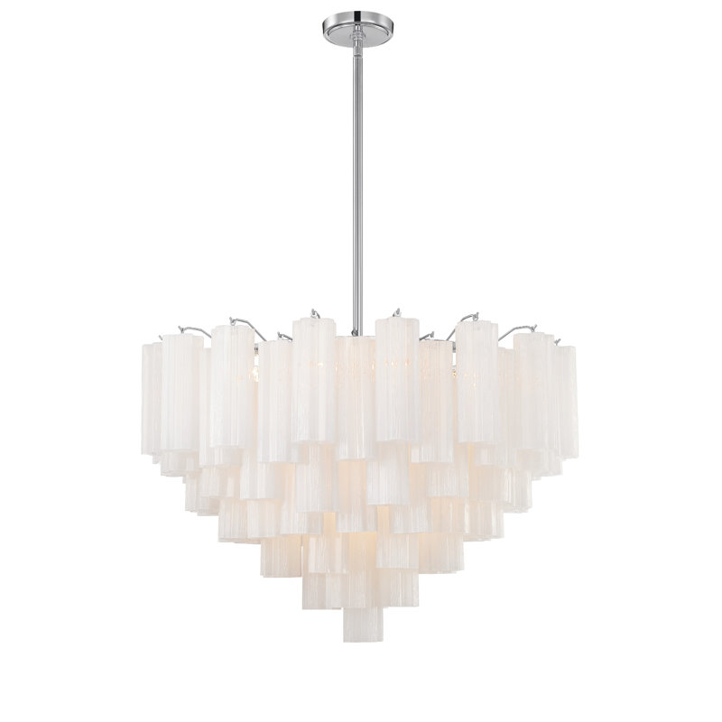 Lustre Clela, Blanc, Chrome poli, H 21,5 po x l 32 po x P 32 po