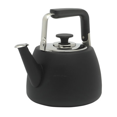 Sur La Table Kitchen Essential Large 2 QT Heavy Gauge Stainless Steel Whistling Tea Kettle