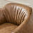 Arloh 33" Wide Faux Leather Barrel Chair with Pleated Backrest Metal Legs-1971742188