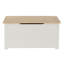 Campagna Storage Ottoman, Soft White Painted Finish and Oak Effect Top