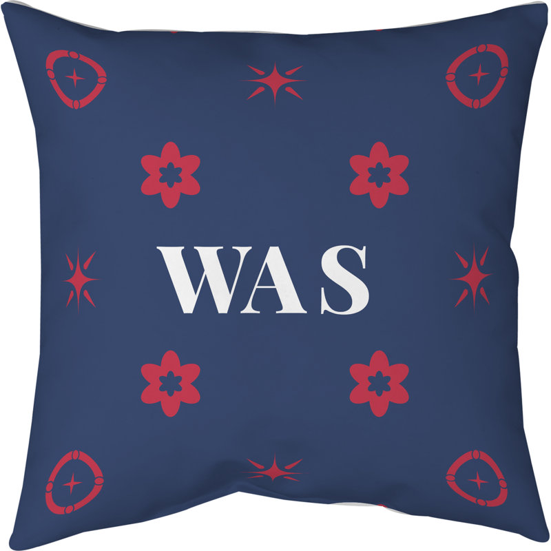 Coussin en coton Washington, Washington, rouge / bleu marine / blanc, H 16 po x l 16 po