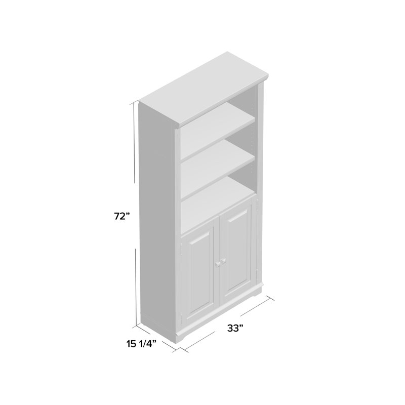 Bibliothèque de rangement de H 72 po x l 33 po Portland, Blanc