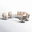 Ensemble de conversation d'extérieur en métal pour 7 personnes avec 2 chaises pivotantes Argyri-91289252