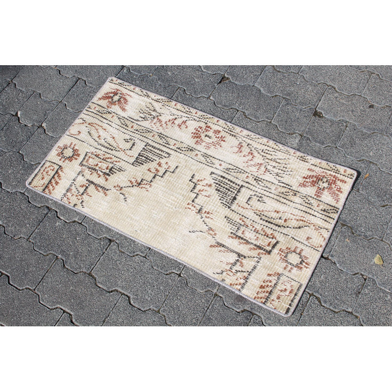 Tapis turc en laine tissé à la main Vintage Oushak