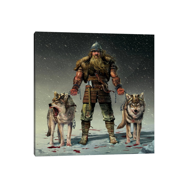 Mountain Viking by Vincent Hie - Print on Canvas, 30.48 cm H x 30.48 cm W, Wrapped Canvas