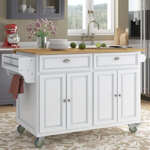 Winston Porter Bundrage Solid Wood Kitchen Cart & Reviews | Wayfair