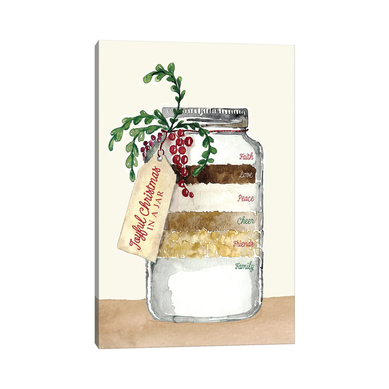 Recipe For A Joyful Christmas In A Jar by Blursbyai - Gallery-Wrapped Canvas Giclée on Canvas, Canvas