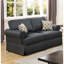 Gris anthracite 2 pièces - Style moderne avec coussin à dossier large Collection de salon Accoudoirs roulés lustrés et jupe inférieure