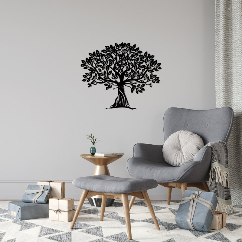 Stylish Black Decorative Metal Wall Accessory, 22.8 x 27.6 inches | 100% Metal with 0.06 inches Thickness | Perfect for Home Decor, Modern Aesthetic, Easy to Hang | Durable and Elegant Wall Art Piece