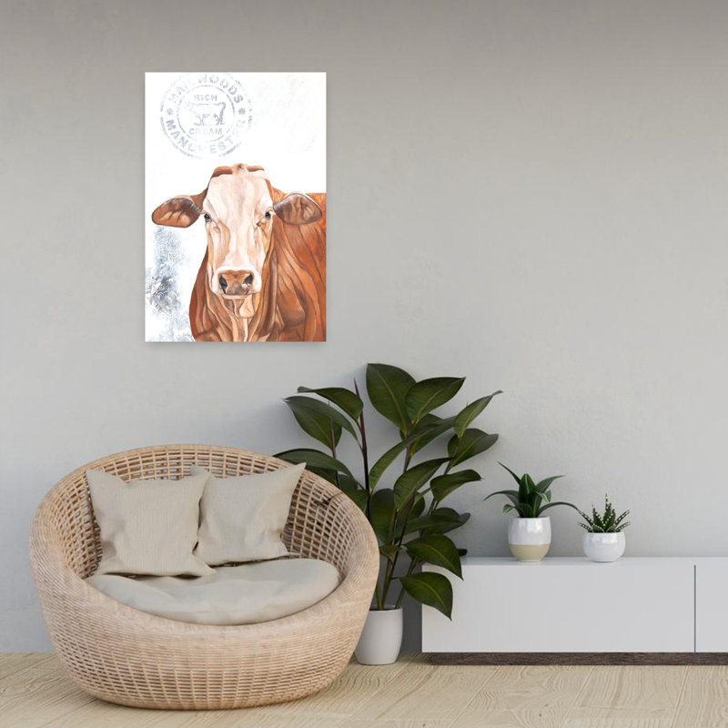 Big Buddy Abstract Contemporary Cow Art, 24" H x 16" W