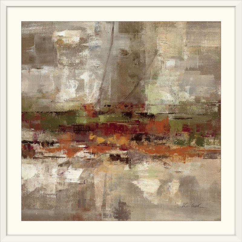 « débarquement », reproduction d’art, Cadre blanc, H 28 x l 28 po x P 1 po