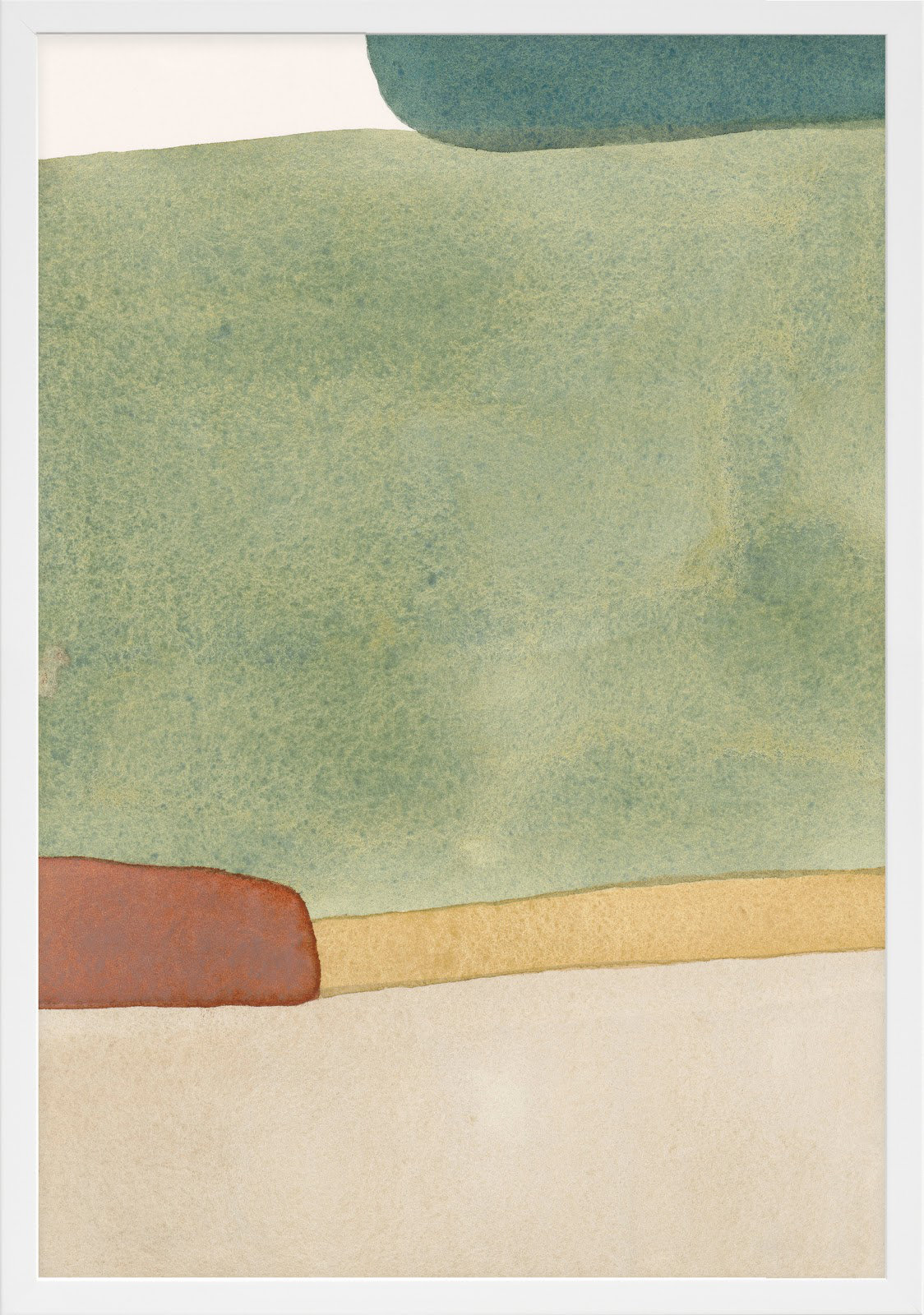 Distant Green by Julia Balfour, 14" W x 20" H, White