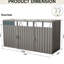 Remise en métal pour poubelle en gris - peut accueillir 3 poubelles, rouille, facile à assembler et à ranger pour éviter la pourriture, l'assemblage