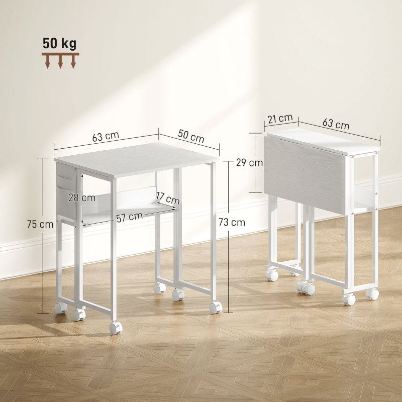 MDF Writing Desk, 75 cm H x 63 cm W x 50 cm D, Brown