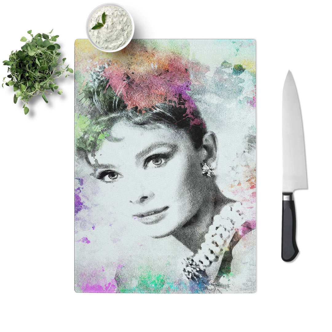 Tempered Glass Audrey Hepburn Art Chopping Board