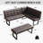 2 Piece Modern Dark Gray Faux Leather Corner Bench And Backless Bench With Tufted Upholstery And Metal Legs