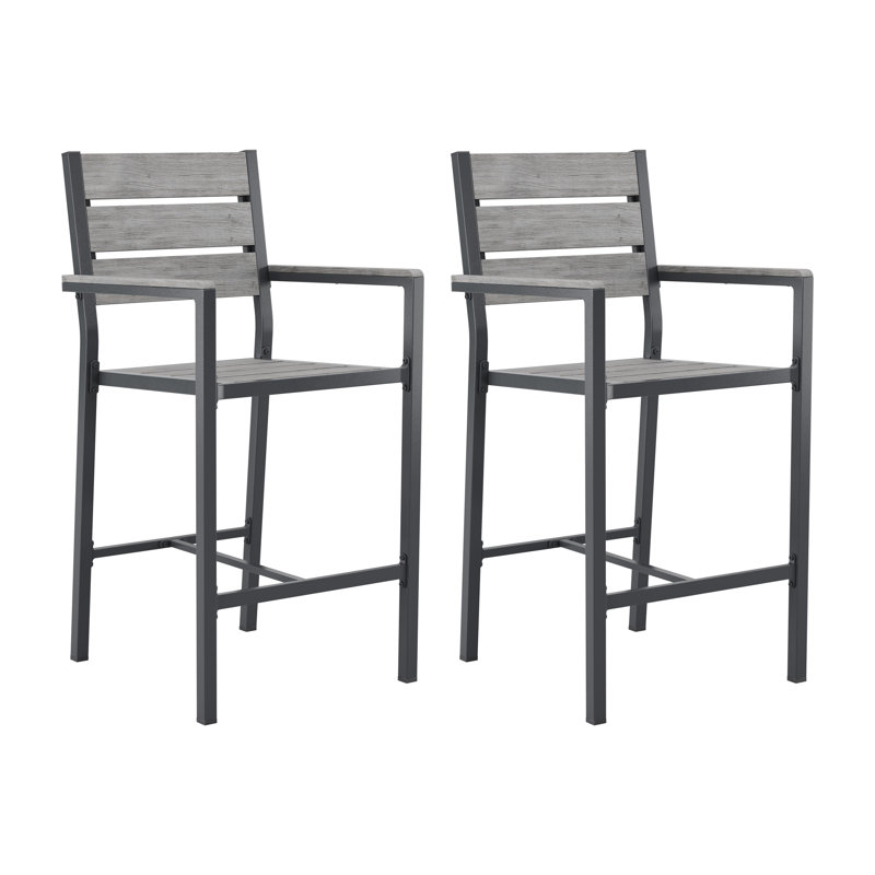 Tabouret de bar 26,75 po Ellenton, Noir/gris