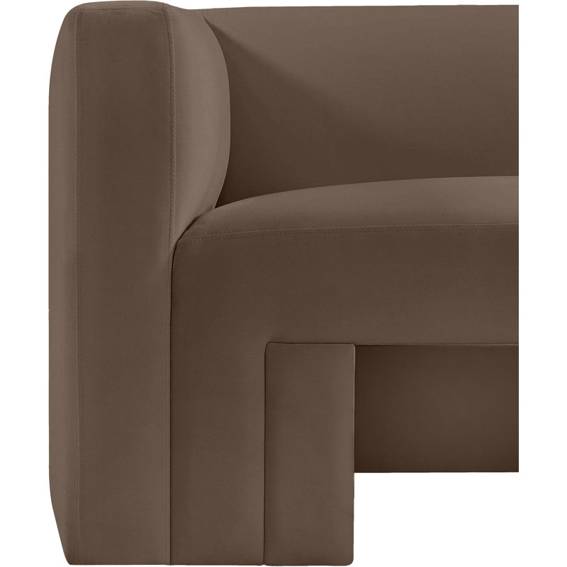 Henson 41" W Velvet Armchair, Brown Velvet