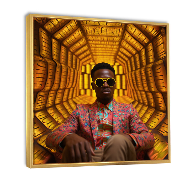 «American American rapper», impression sur toile, H 16 po x l 16 po x P 1 po, Cadre flottant doré