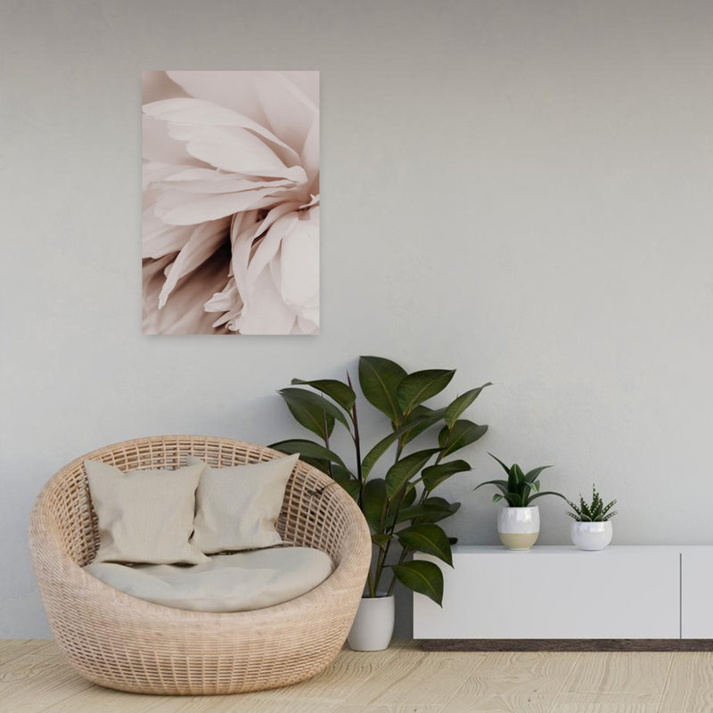 Art contemporain contemporain abstrait pivoine rustique, H 24 po x l 16 po