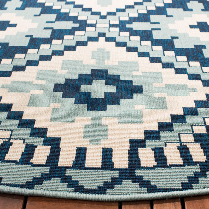 Tapis d'intérieur / extérieur Northpoint Veranda Performance Southwestern, Rond 6 pi 7 po